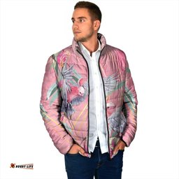 Australia Breast Cancer Awareness Padded Jacket Pink Galah with Eucalyptus Flowers LT7