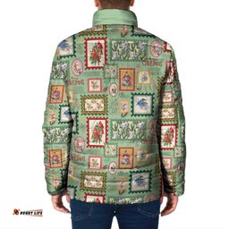 Aussie Birds Christmas La La Land Padded Jacket Green Vintage Stamp Edition LT9