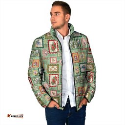 Aussie Birds Christmas La La Land Padded Jacket Green Vintage Stamp Edition LT9