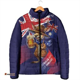 Australia Day Kangaroo Flag Padded Jacket Aussie Aussie Aussie Oi Oi Oi LT9
