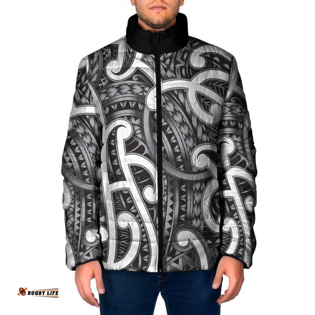 Aotearoa Maori Kowhaiwhai Padded Jacket Kiwikiwi Puhoro and Patiki LT9