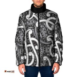 Aotearoa Maori Kowhaiwhai Padded Jacket Kiwikiwi Puhoro and Patiki LT9