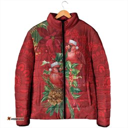 Aussie Red Cardinal Padded Jacket Aboriginal Inspired Christmas LT9