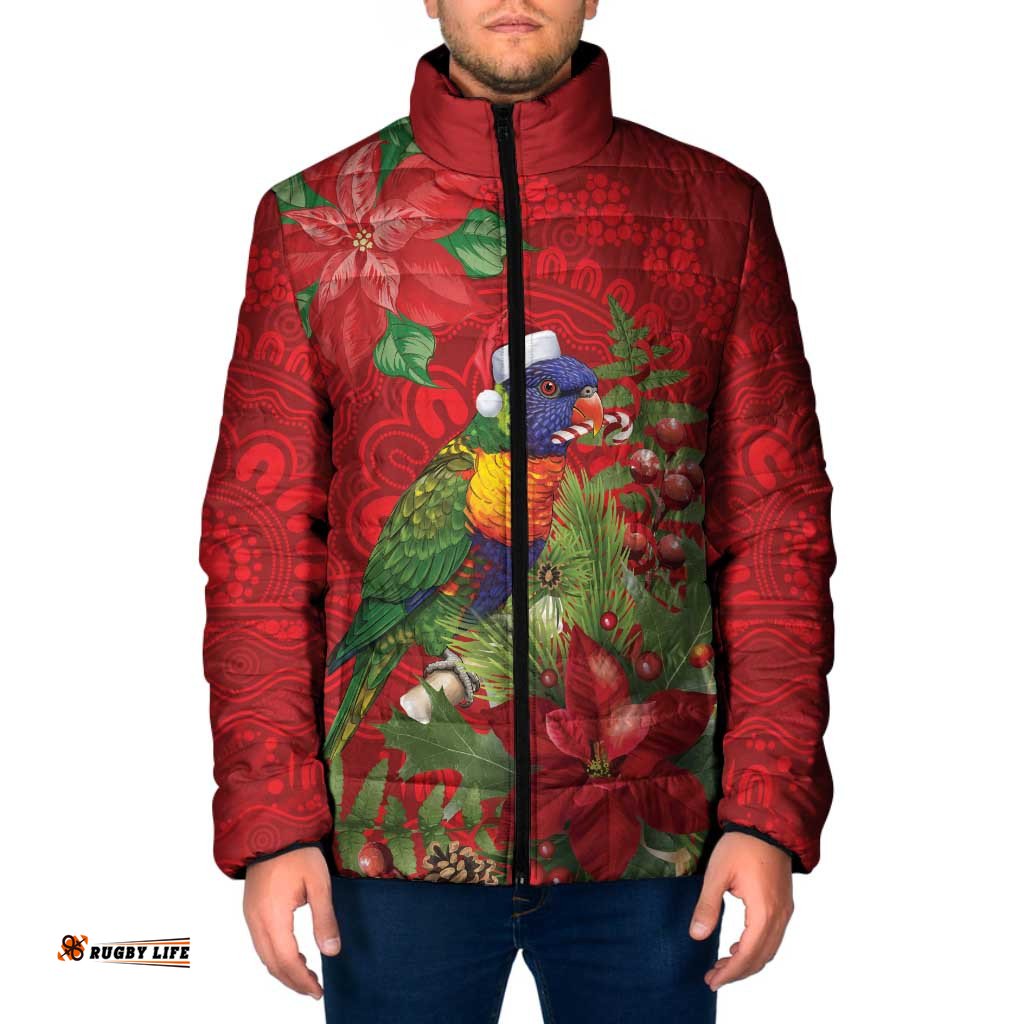 Aussie Rainbow lorikeet Padded Jacket Aboriginal Inspired Christmas LT9