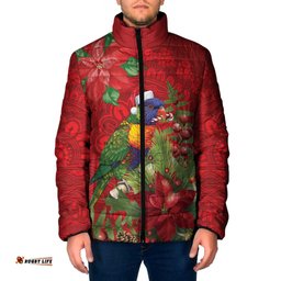 Aussie Rainbow lorikeet Padded Jacket Aboriginal Inspired Christmas LT9