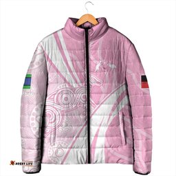 Australia Bowls Personalised Indigenous Pink Round Padded Jacket LT7