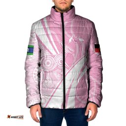 Australia Bowls Personalised Indigenous Pink Round Padded Jacket LT7