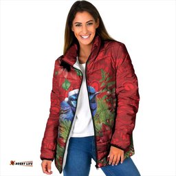 Aussie Superb Fairywren Bird Padded Jacket Aboriginal Inspired Christmas LT9