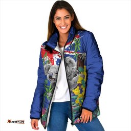 Australia Day Koala Padded Jacket Aussie Aussie Aussie Oi Oi Oi Blue Color LT9