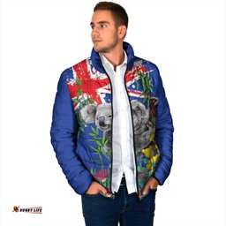 Australia Day Koala Padded Jacket Aussie Aussie Aussie Oi Oi Oi Blue Color LT9