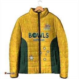 Australian Lawn Bowls Custom Padded Jacket Aussie Minimalist Style LT9