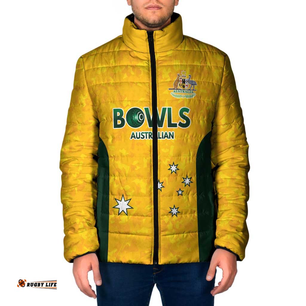 Australian Lawn Bowls Custom Padded Jacket Aussie Minimalist Style LT9