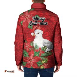 Australian Silver Gull Padded Jacket Aboriginal Inspired Christmas LT9