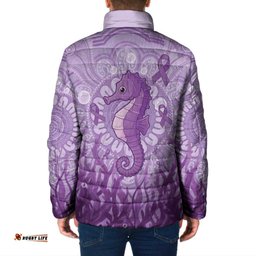 Australia Epilepsy Awareness Padded Jacket Seahorse Think Purple Ribbon Aboriginal LT14