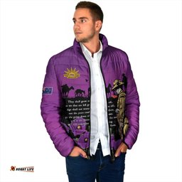 ANZAC Soldier and War Animals Padded Jacket We Will Remember Them LT15