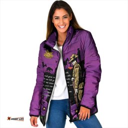 ANZAC Soldier and War Animals Padded Jacket We Will Remember Them LT15