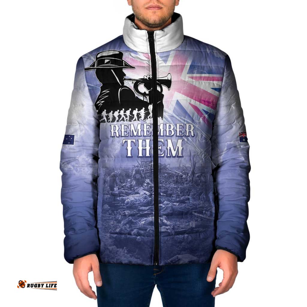 Australia ANZAC Day Padded Jacket Battle Of Passchendaele Remember Them LT05
