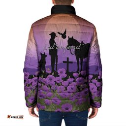 Australia ANZAC Animal Heroes Padded Jacket Purple Poppies LT7