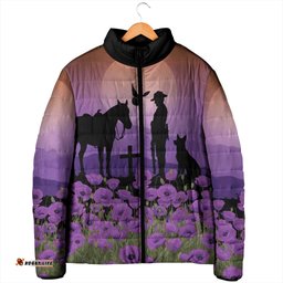 Australia ANZAC Animal Heroes Padded Jacket Purple Poppies LT7