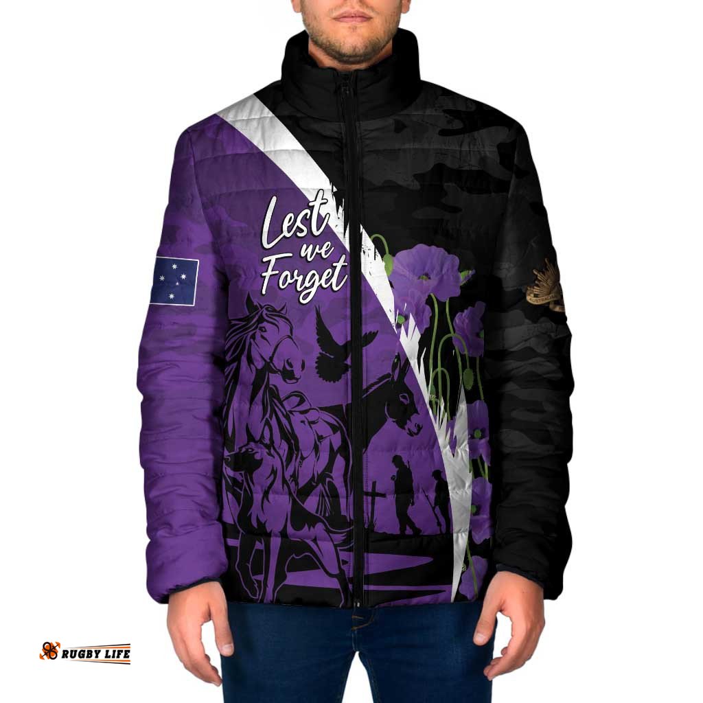Australia ANZAC Day Padded Jacket Animals of War - Lest We Forget LT7