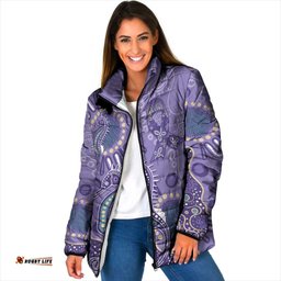 Australia Epilepsy Awareness Padded Jacket Aboriginal Purple Ribbon with Seahorse LT7