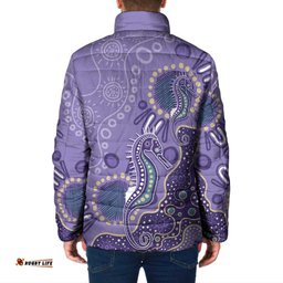 Australia Epilepsy Awareness Padded Jacket Aboriginal Purple Ribbon with Seahorse LT7