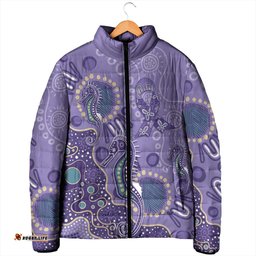 Australia Epilepsy Awareness Padded Jacket Aboriginal Purple Ribbon with Seahorse LT7