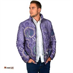 Australia Epilepsy Awareness Padded Jacket Aboriginal Purple Ribbon with Seahorse LT7