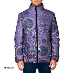 Australia Epilepsy Awareness Padded Jacket Aboriginal Purple Ribbon with Seahorse LT7