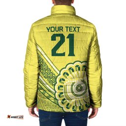 Custom Cricket Aussie Pride Padded Jacket Aboriginal Dot Art Cricket LT9