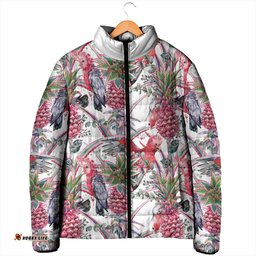 Australia Pink Galah Padded Jacket Rose-breasted Cockatoo Pineapple Seamless Vibes LT14