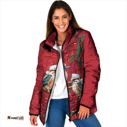 Aussie Kokaburra Waratah Christmas Padded Jacket Aboriginal Dots Painting LT9