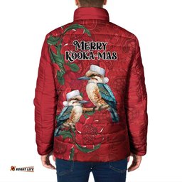 Aussie Kokaburra Waratah Christmas Padded Jacket Aboriginal Dots Painting LT9