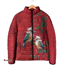 Aussie Kokaburra Waratah Christmas Padded Jacket Aboriginal Dots Painting LT9
