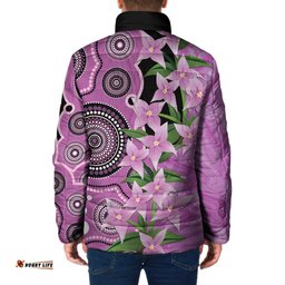 Australia Boronia Padded Jacket Aussie Native Flowers Indigenous Art LT14