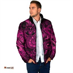 Aotearoa Maori Hei Tiki Padded Jacket Mawhero Kowhaiwhai Puhoro Motif LT9