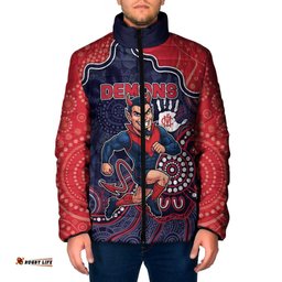 Custom Demons Football Padded Jacket Aboriginal Dot Art Pattern DT05