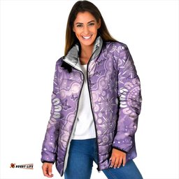 Australia Epilepsy Awareness Padded Jacket Purple Butterflies Aboriginal LT05