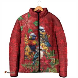 Aussie Native Bird Padded Jacket Aboriginal Inspired Christmas LT9
