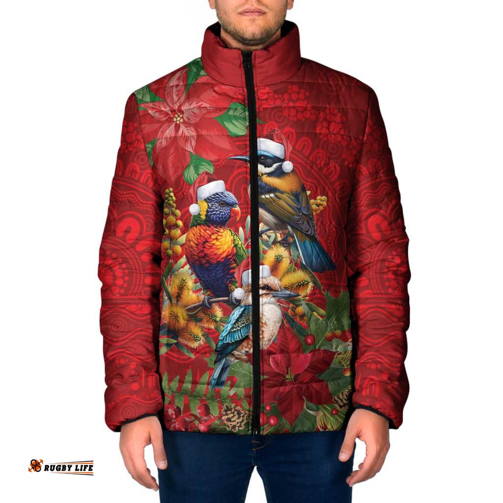 Aussie Native Bird Padded Jacket Aboriginal Inspired Christmas LT9