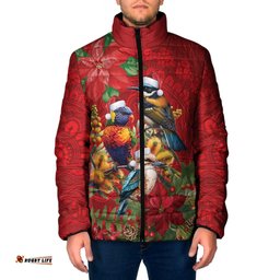 Aussie Native Bird Padded Jacket Aboriginal Inspired Christmas LT9