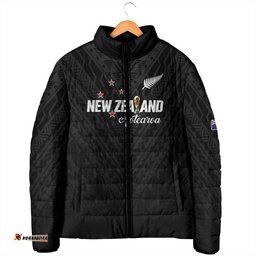 Custom Football New Zealand Padded Jacket Aotearoa United Black Version LT01