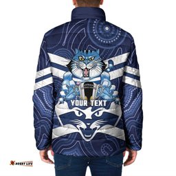 AFL Cats Football Personalised Padded Jacket Final Geelong Premiers Trophy Aboriginal LT14