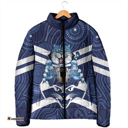 AFL Cats Football Personalised Padded Jacket Final Geelong Premiers Trophy Aboriginal LT14
