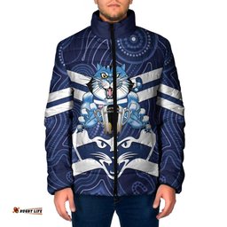 AFL Cats Football Personalised Padded Jacket Final Geelong Premiers Trophy Aboriginal LT14