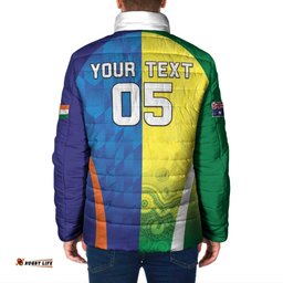 Custom Australia And India Cricket Padded Jacket Ashoka Chakra With Aboriginal LT05