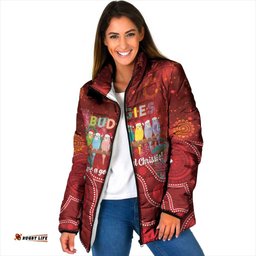 Australia Budgerigar Christmas Personalised Padded Jacket Budgies Hakea Have A Good Chrissie LT14