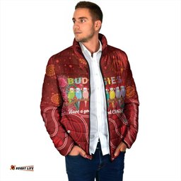 Australia Budgerigar Christmas Personalised Padded Jacket Budgies Hakea Have A Good Chrissie LT14