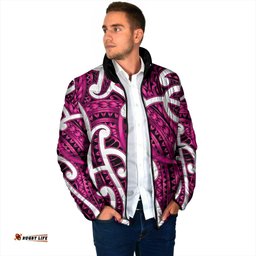 Aotearoa Maori Kowhaiwhai Padded Jacket Mawhero Puhoro and Patiki LT9