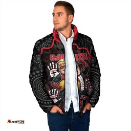 Custom Saints Football Padded Jacket Aboriginal Dot Art Pattern DT05